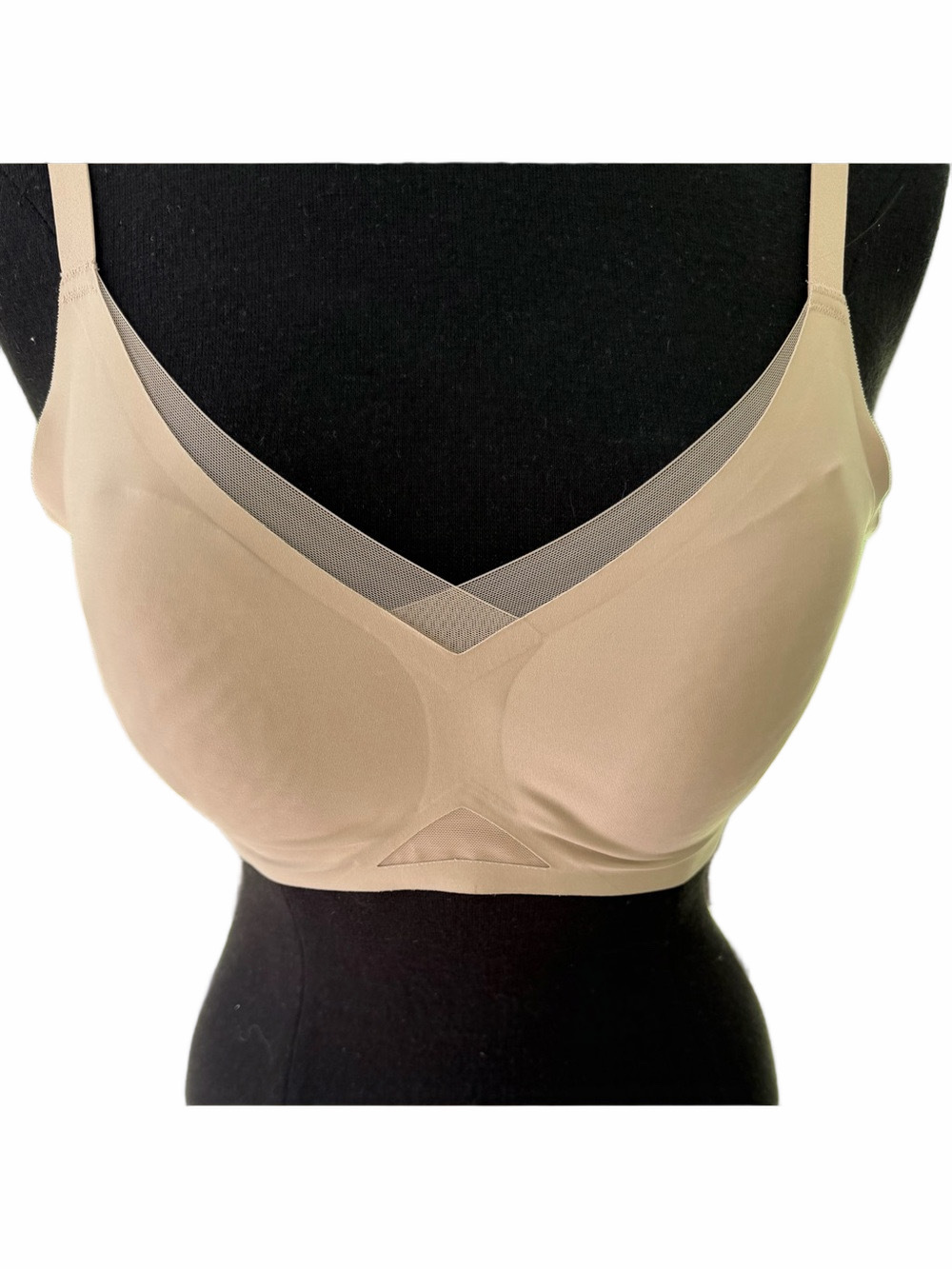 Honeylove Liftwear Cross Over Bra Sand Color Size Large Mesh Convertible Straps